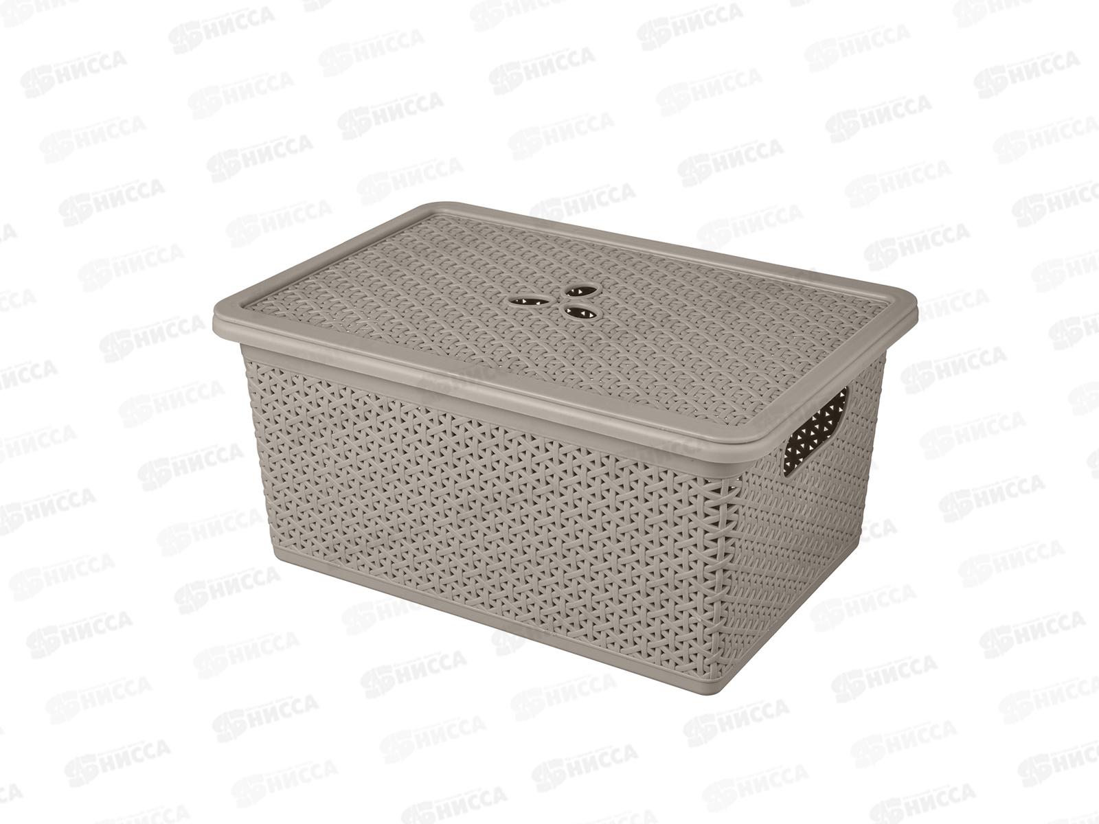 Корзина 20л &quotWenge&quot 430*300*200мм с крышкой серый 221306035/04