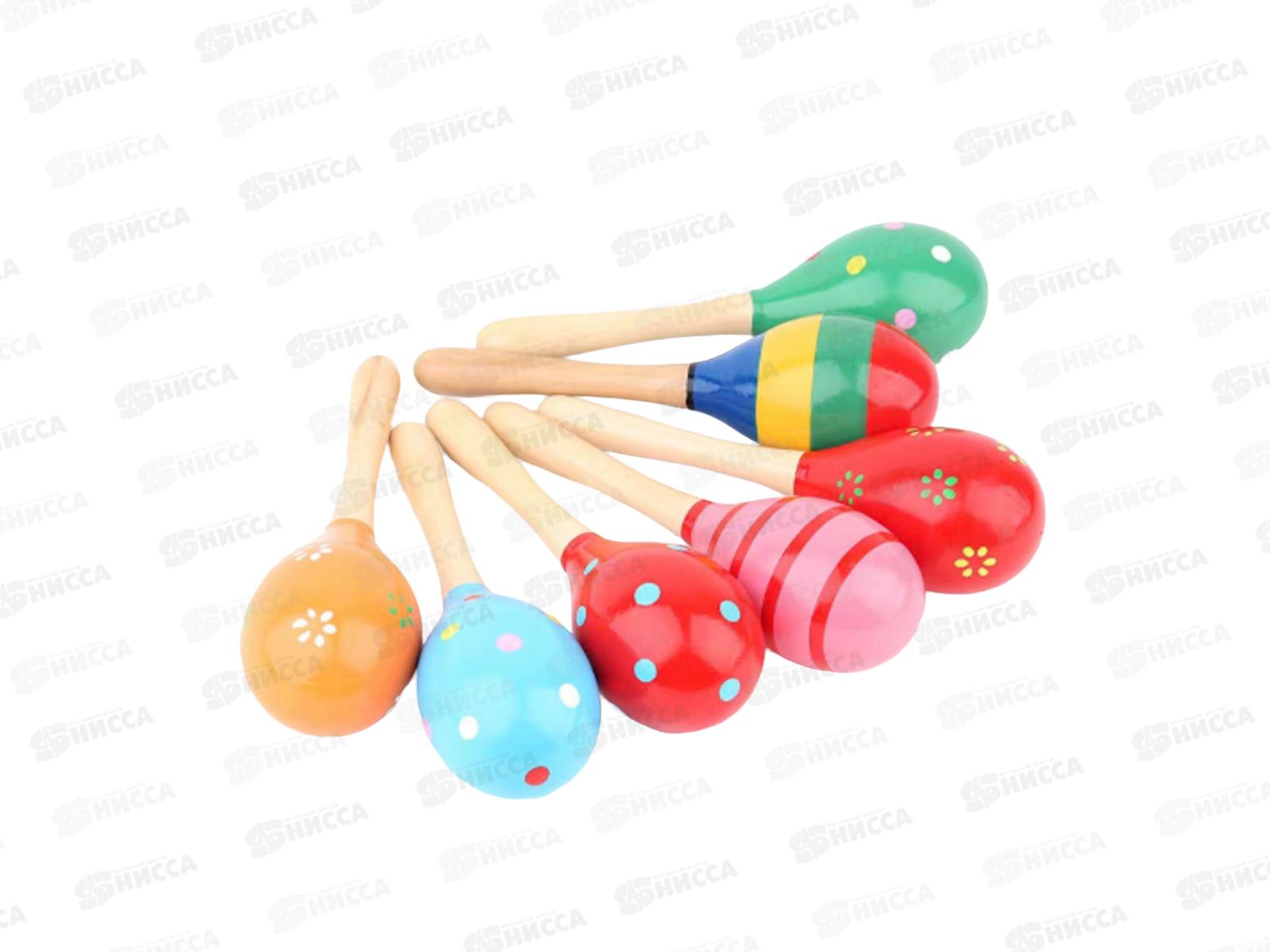 Деревянная игрушка. Маракас 19*6см микс И-2526