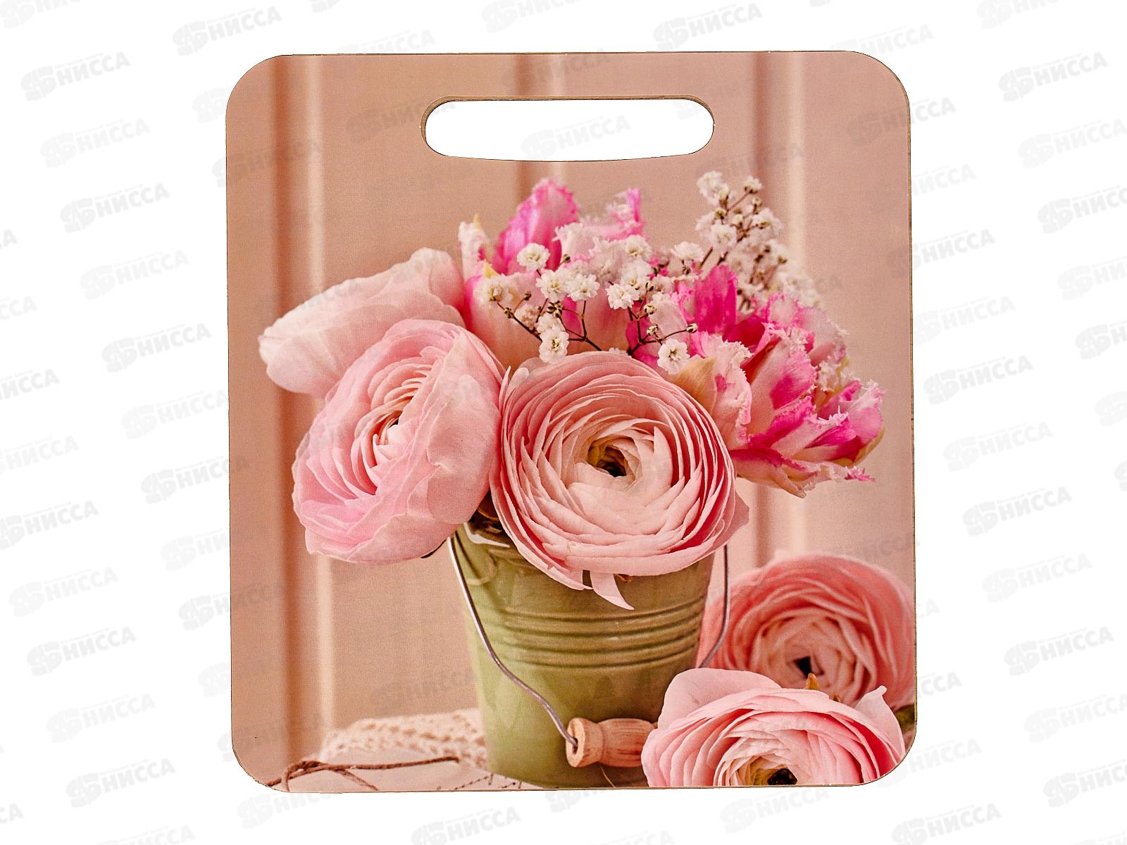 Доска разделочная  дерево малая "Светлый букет"  Л-11 *50