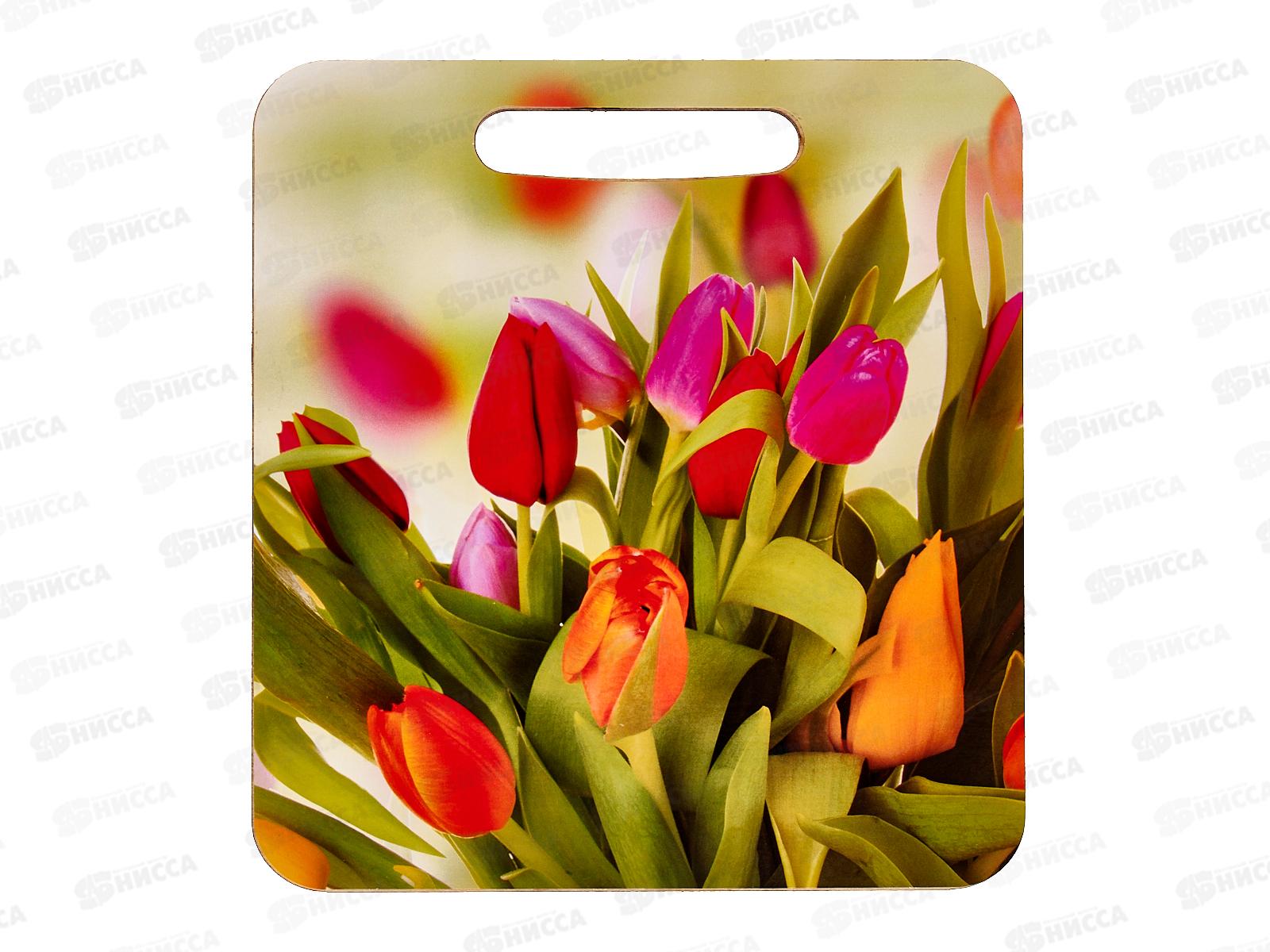 Доска разделочная дерево малая &quotТюльпаны&quot  Л-27 *50