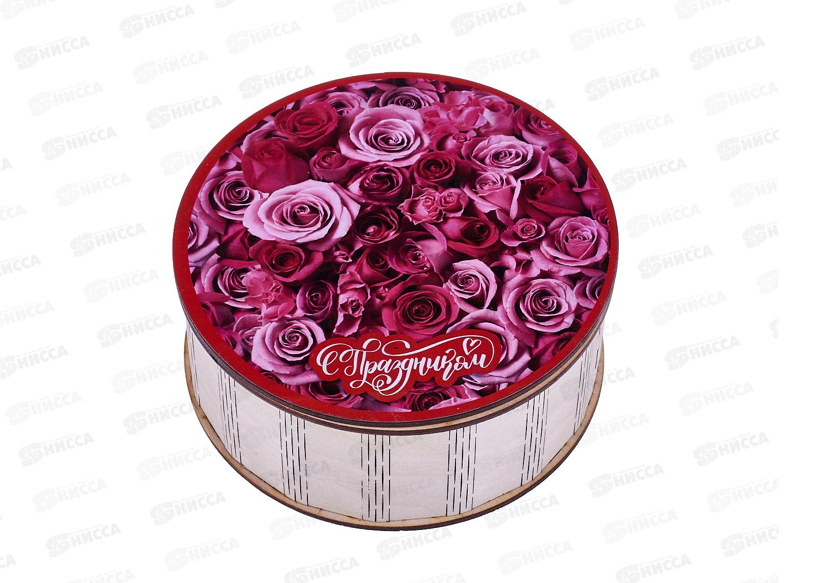 Шкатулка 8Марта средняя круглая 8м-ш3-007