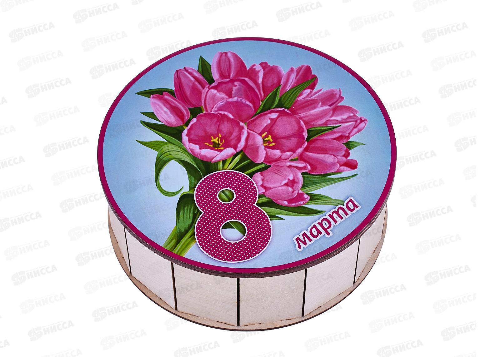 Шкатулка 8Марта большая круглая 8м-ш4-002