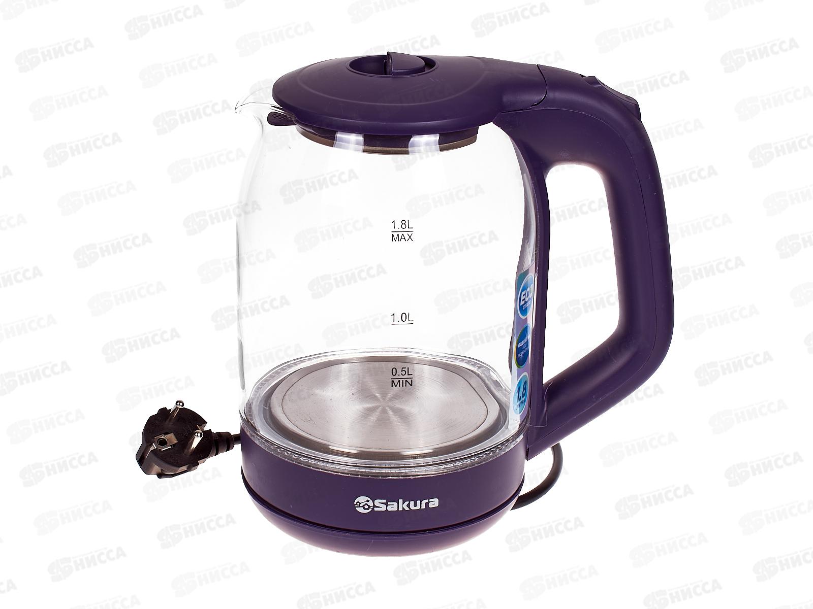 Чайник электрический SA-2736V 1,8л стекло подсветка