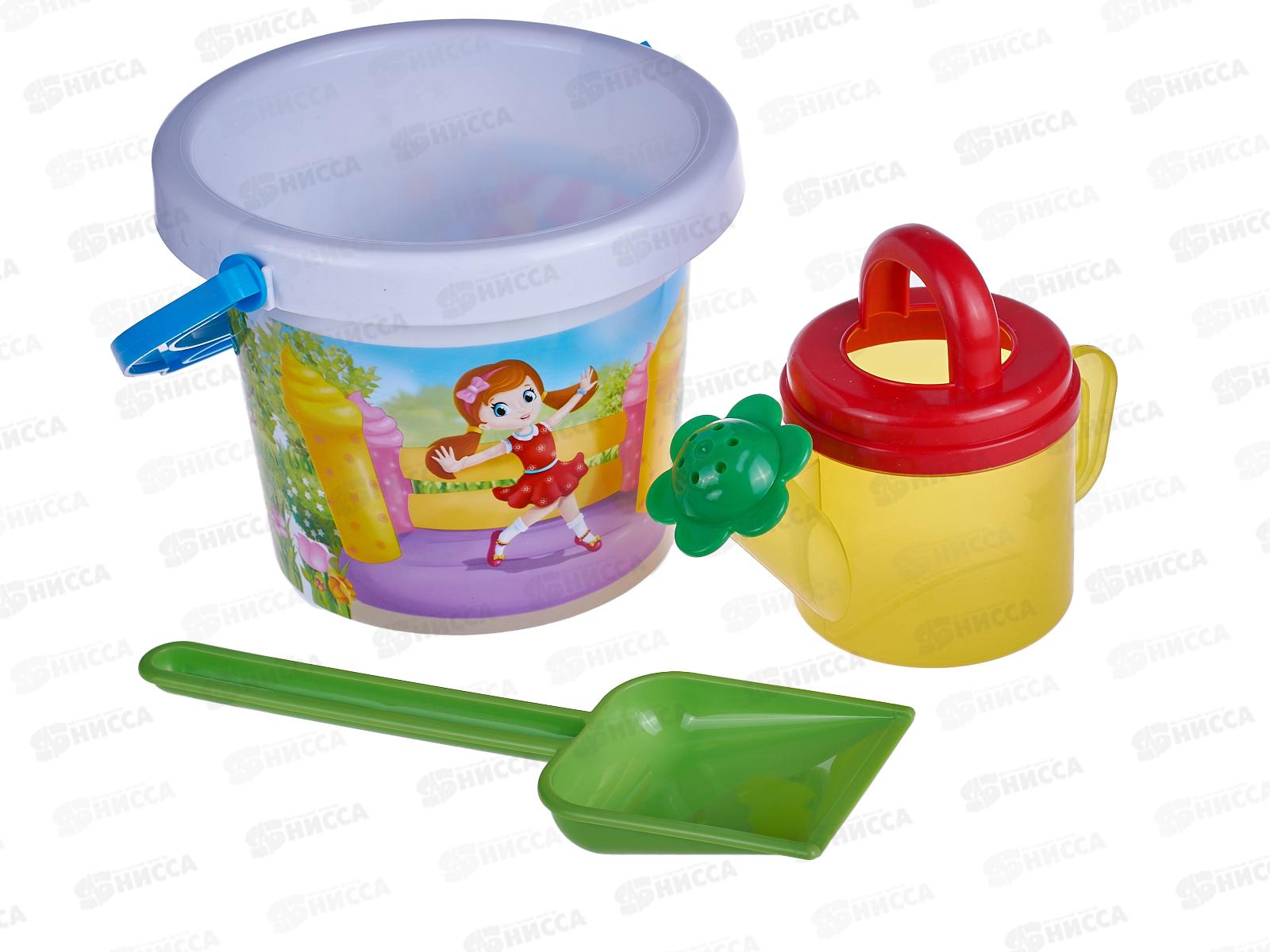 Набор песочный №129, 01829 (ведро 1,4л, лейка 0,4л прозрачная, совок 21см) *22