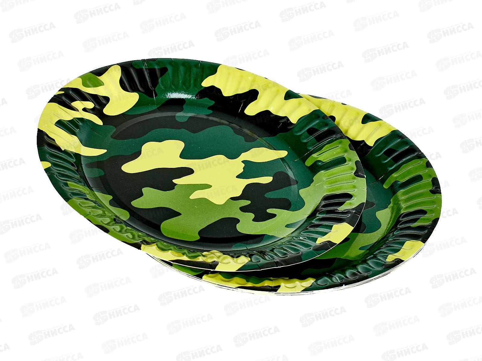 Тарелка бумажная Камуфляж 17см 6шт/G, 1502-1990