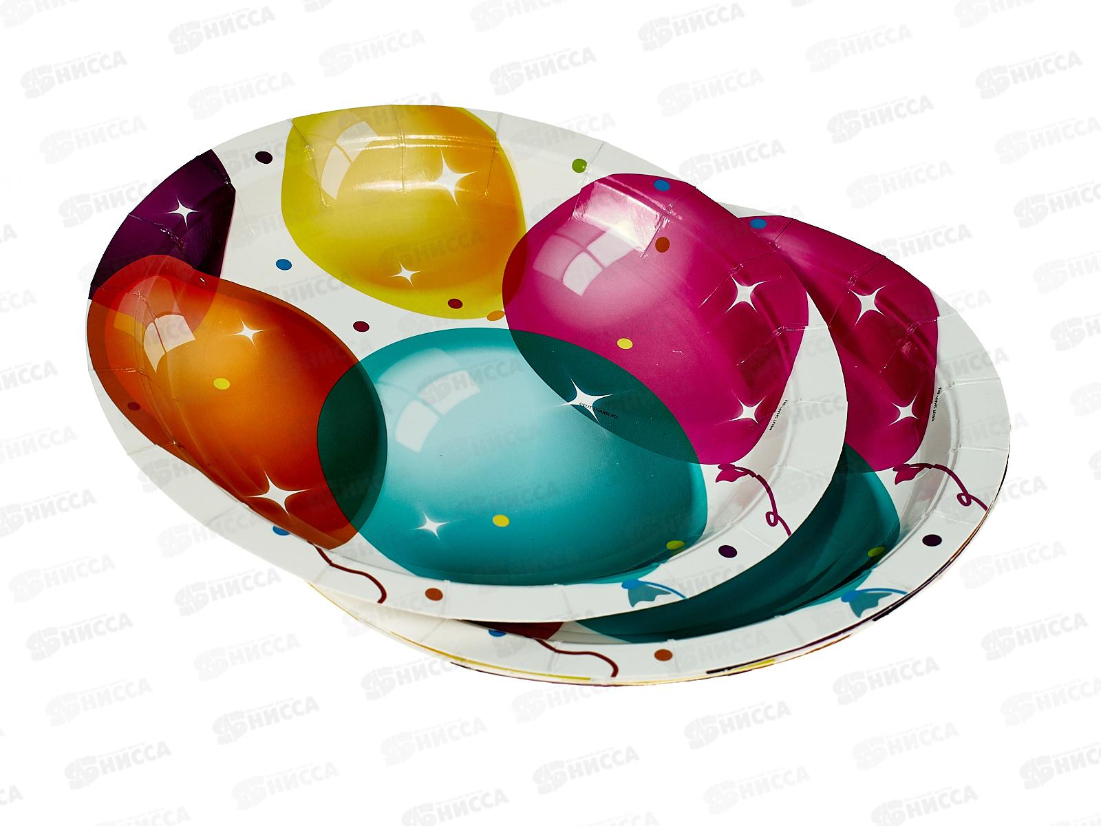 Тарелка бумажная  Шары Кристальные 17см 6шт/G, 1502-4349