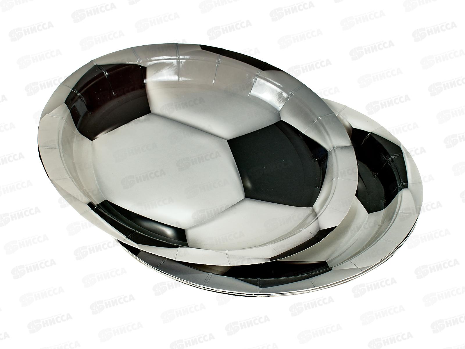 Тарелка бумажная Футбол 17см 6шт/G, 1502-5266