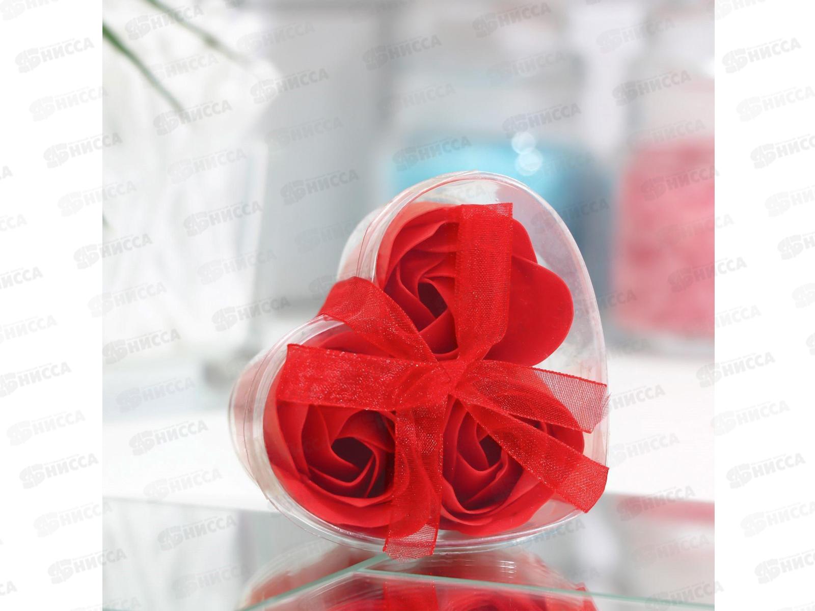 Набор подарочный &quotКрасные розы&quot 3 мыльных лепестка 6962256