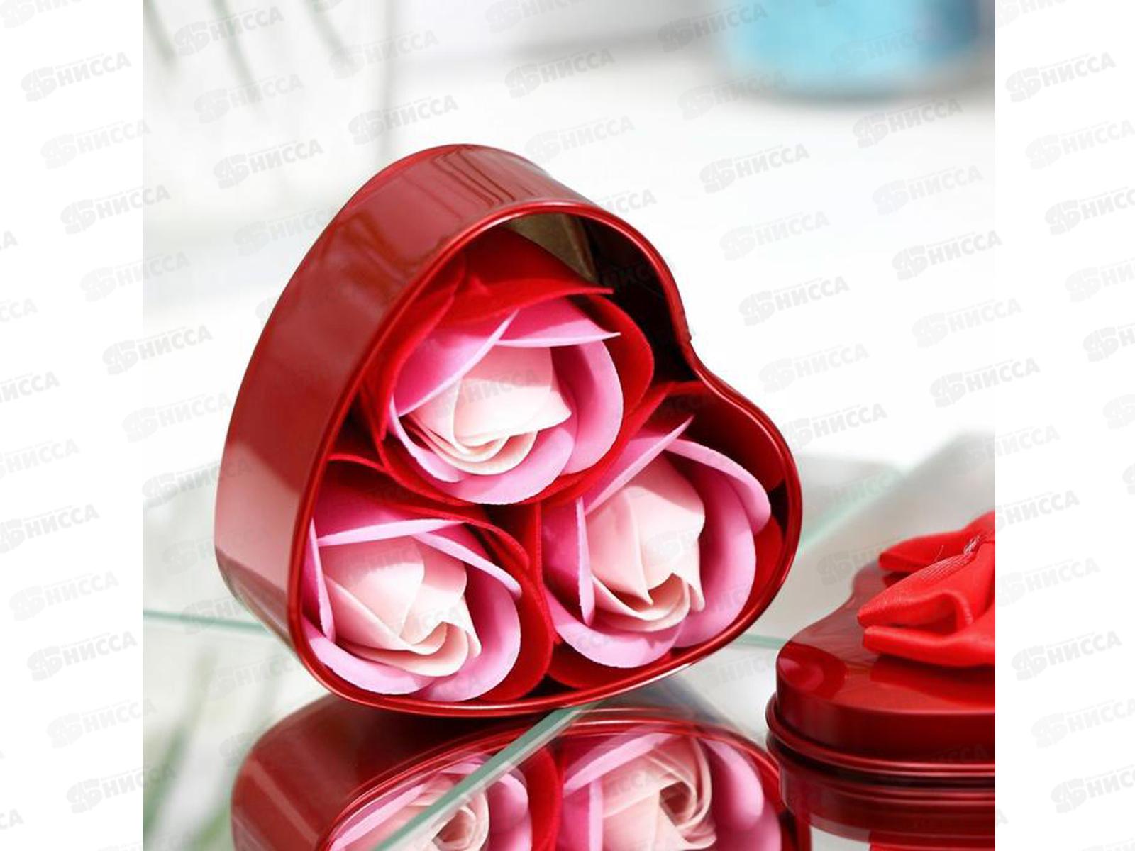 Набор подарочный &quotРозовые розы&quot 3 мыльных лепестка 6962286