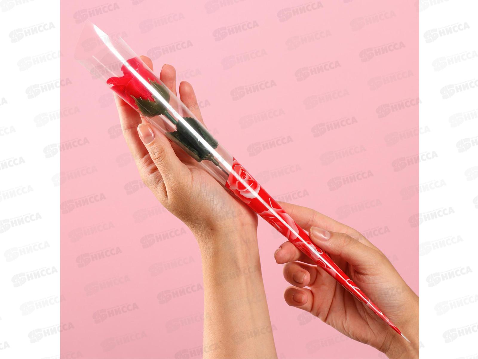 Мыльная роза красная на стебле 6962332