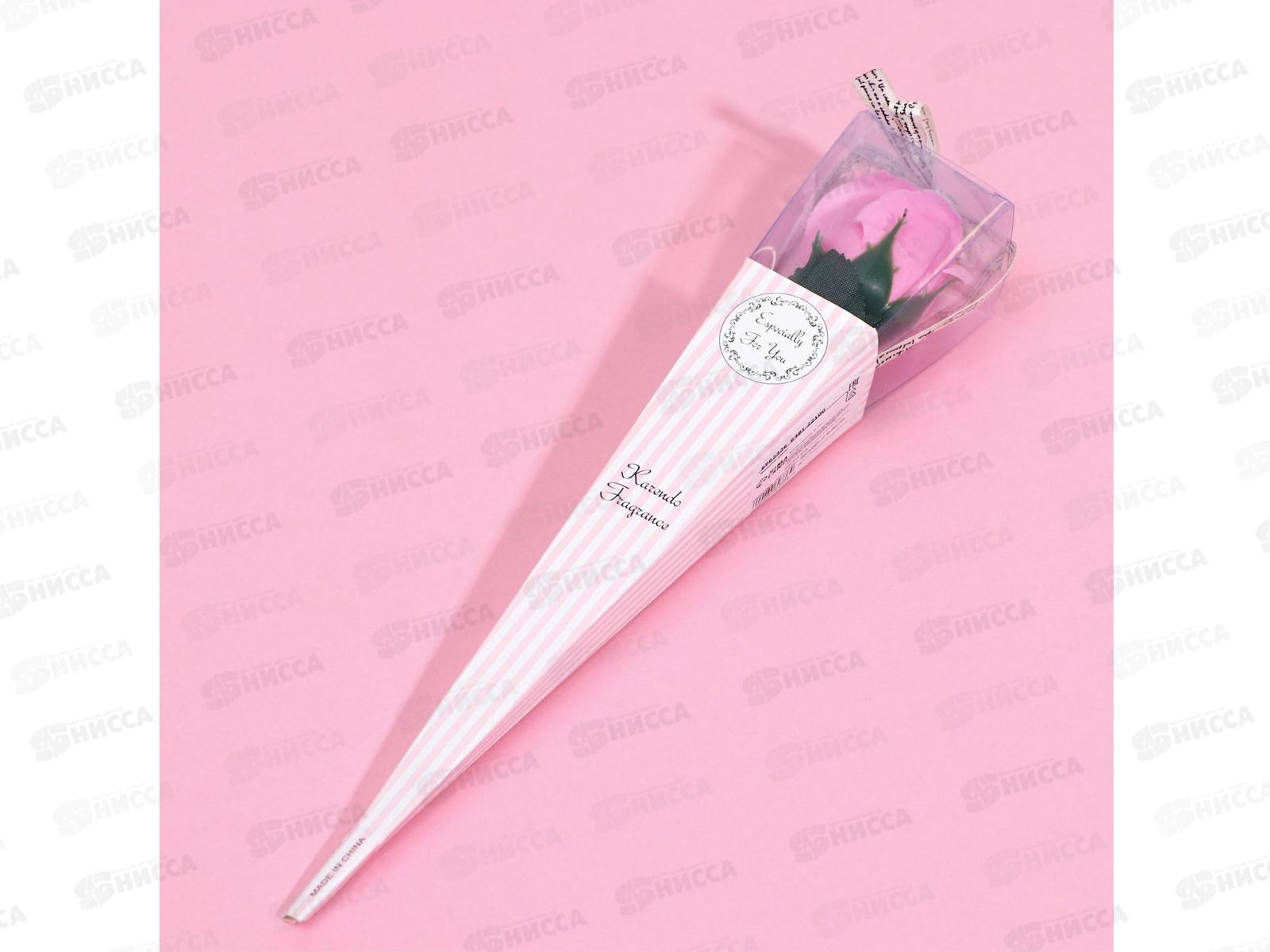 Мыльная роза розовая на стебле 6962336