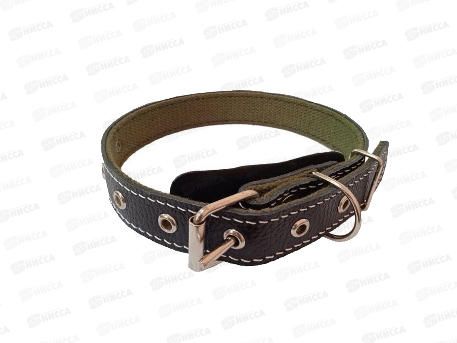 Ошейник ZooMoDa кожаный  25 (2) + брезент 04420
