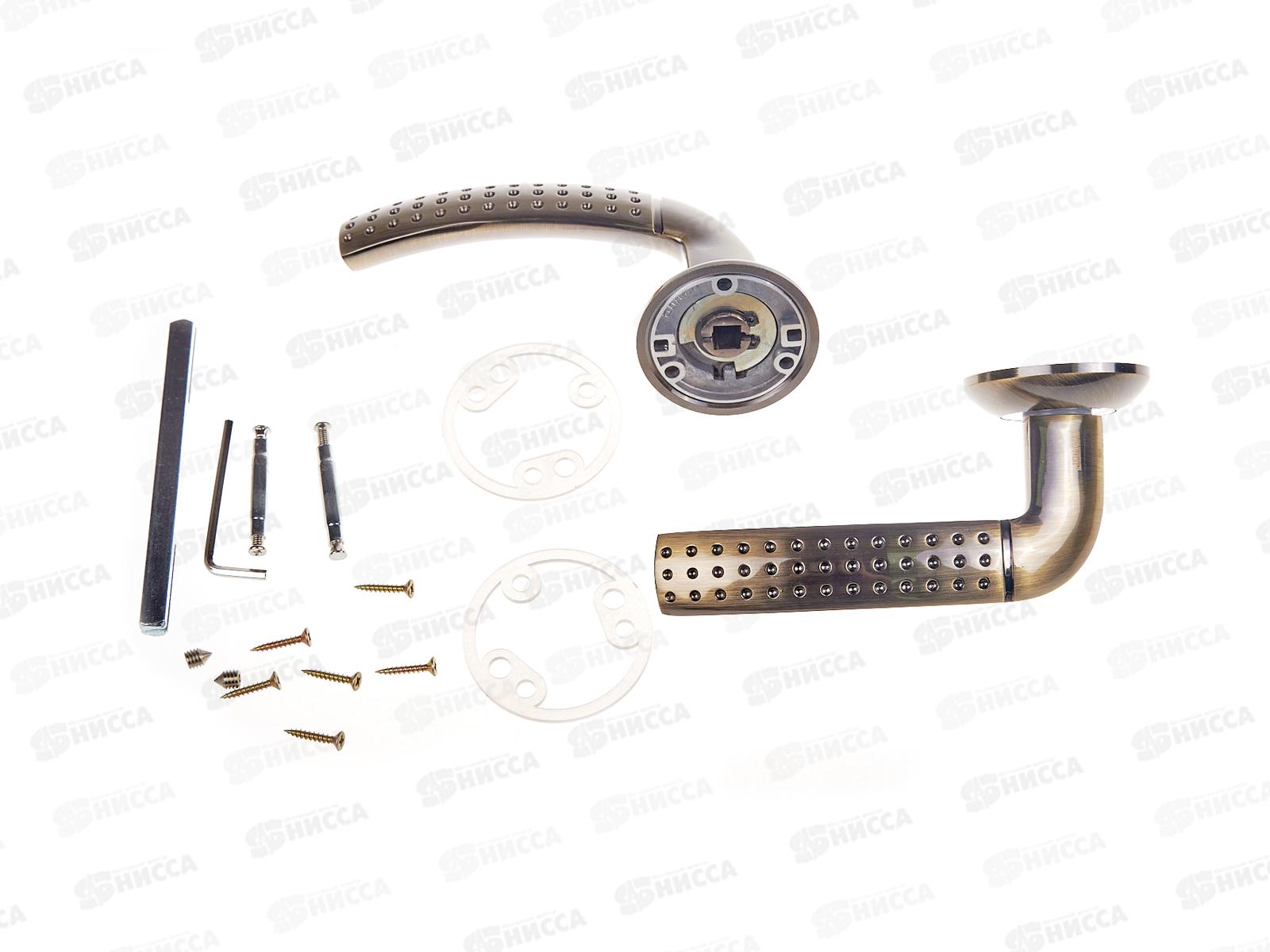 Ручки для дверей Аллюр Фостер AB 1600 стальная бронза с накладкой (комплект) *20