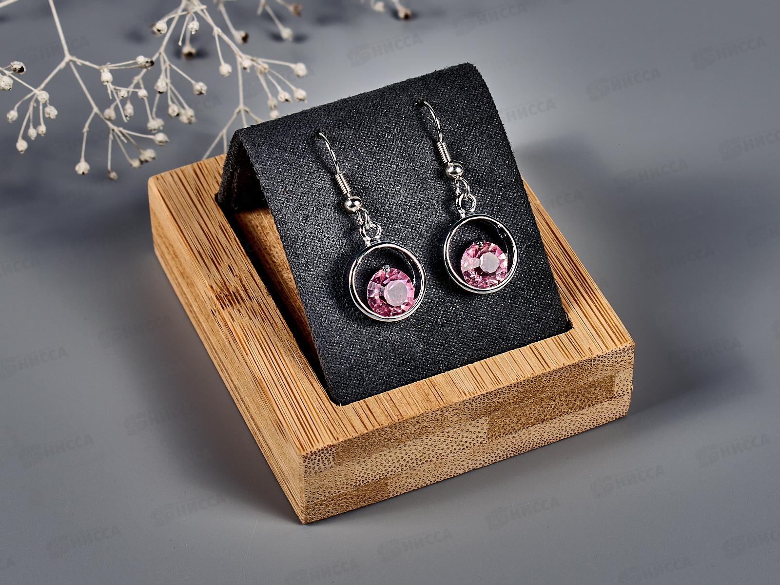 Серьги под серебро с цветными стразами &quotBijovx" №125 в ассортименте