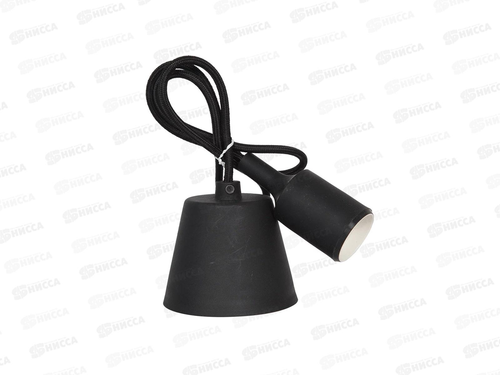 Электропатрон IN HOME E27 силиконовый со шнуром 1м, черный