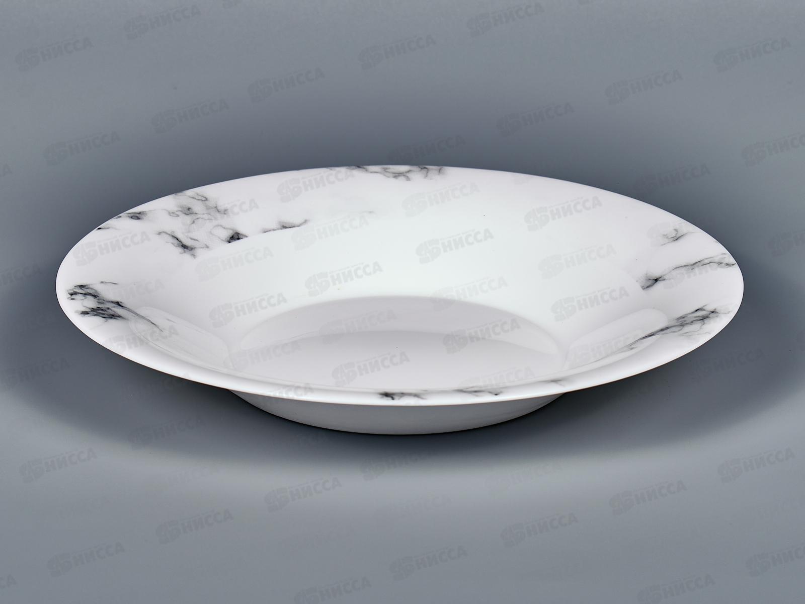Тарелка суповая d-21,5см 6/48 100мб-стм8,5 Белый мрамор