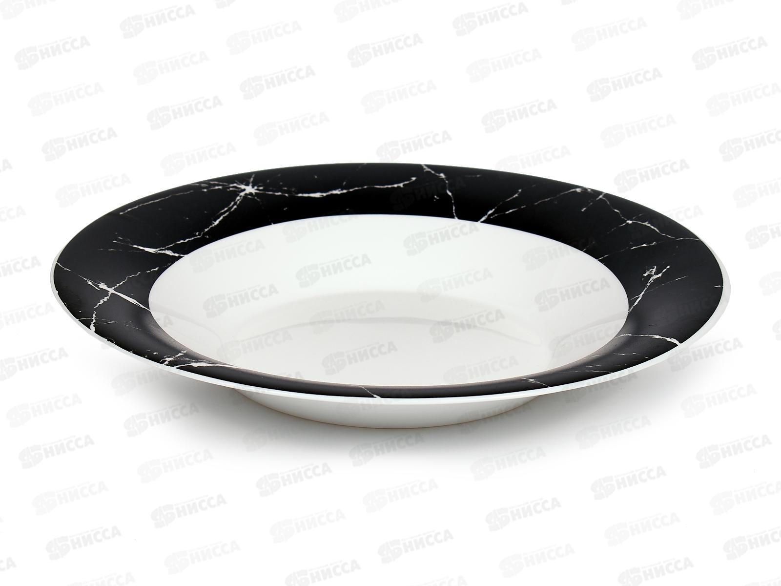 Тарелка суповая d-21,5см 6/48 100мч-стм8,5 Черный мрамор