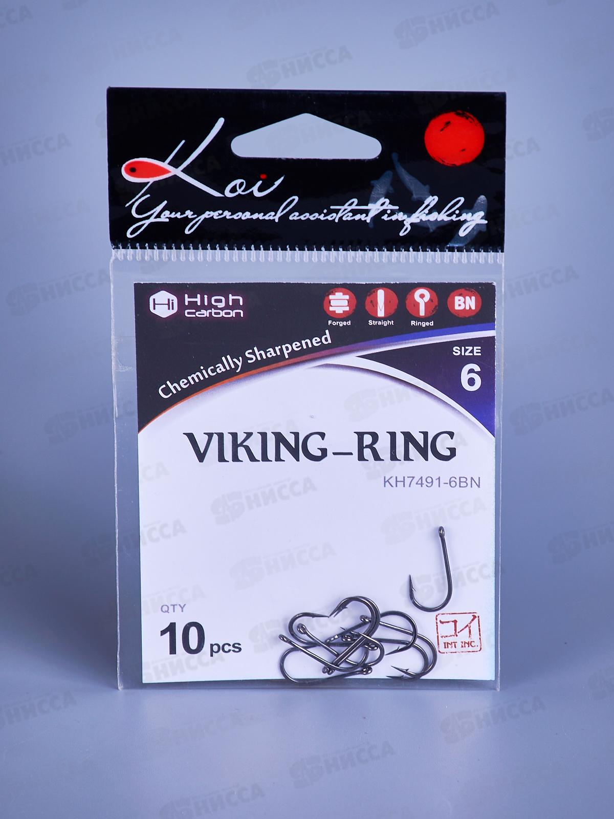 Крючок KOI &quotVIKING-RING&quot р.6 (INT), цвет BN, КН7491-6BN (10шт)