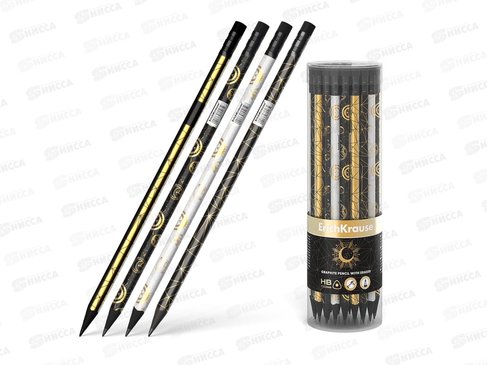 Карандаш чернографитный с ластиком EК Magic Sky HB, 55259 *42