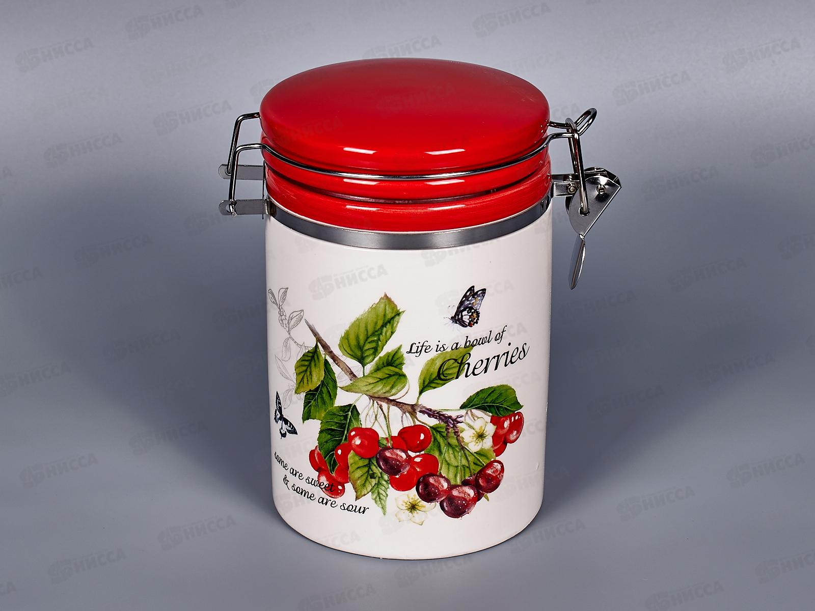 Банка Вишня 900мл с клипсой MFK21015