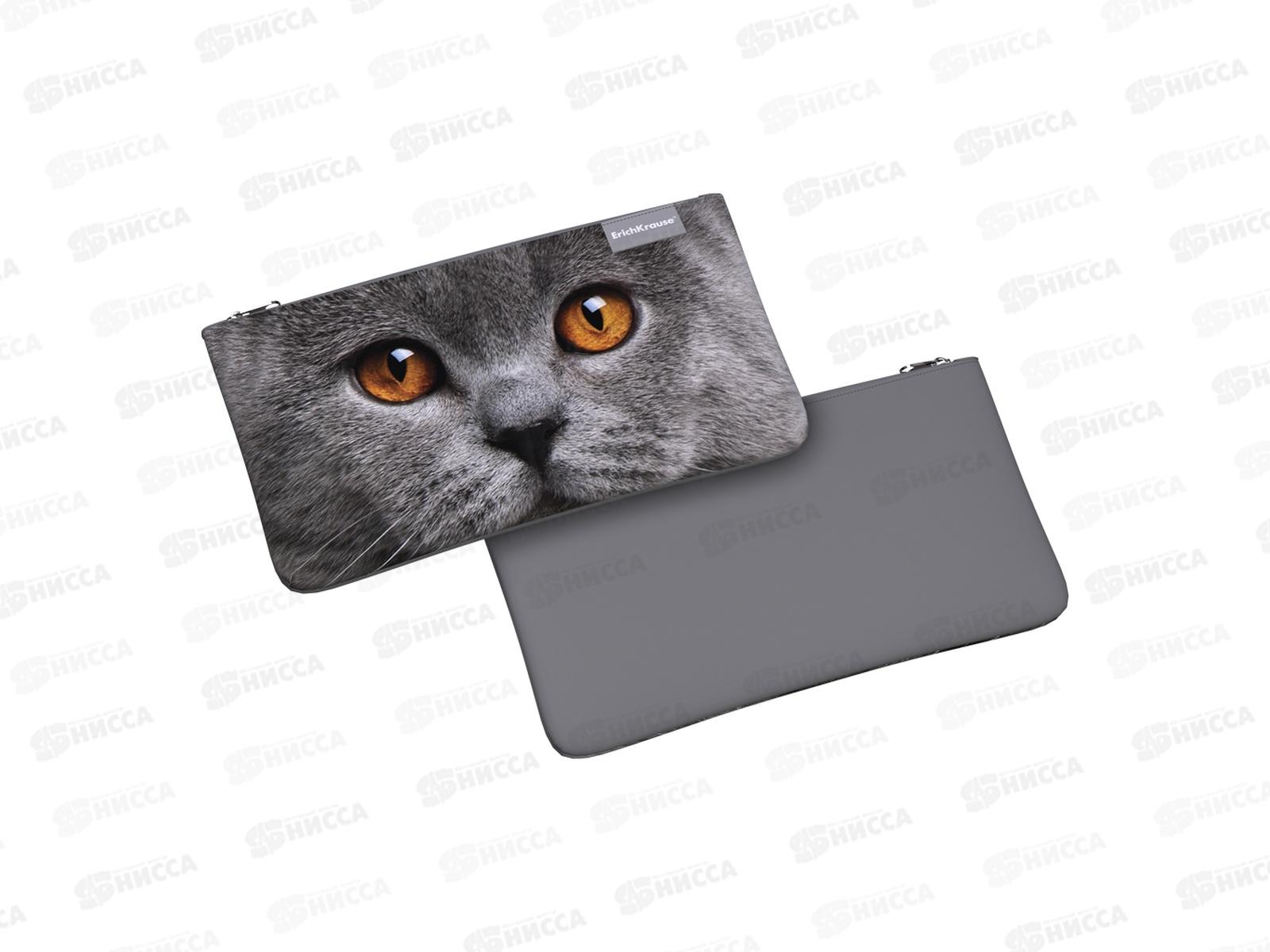 Пенал-конверт  EK grey cat, 57202*12/72