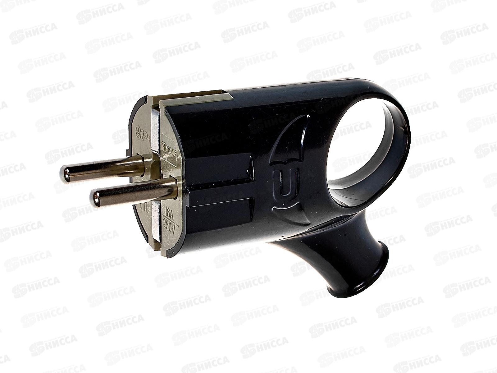 Вилка угловая IN HOME черная 16А, 4220 *35