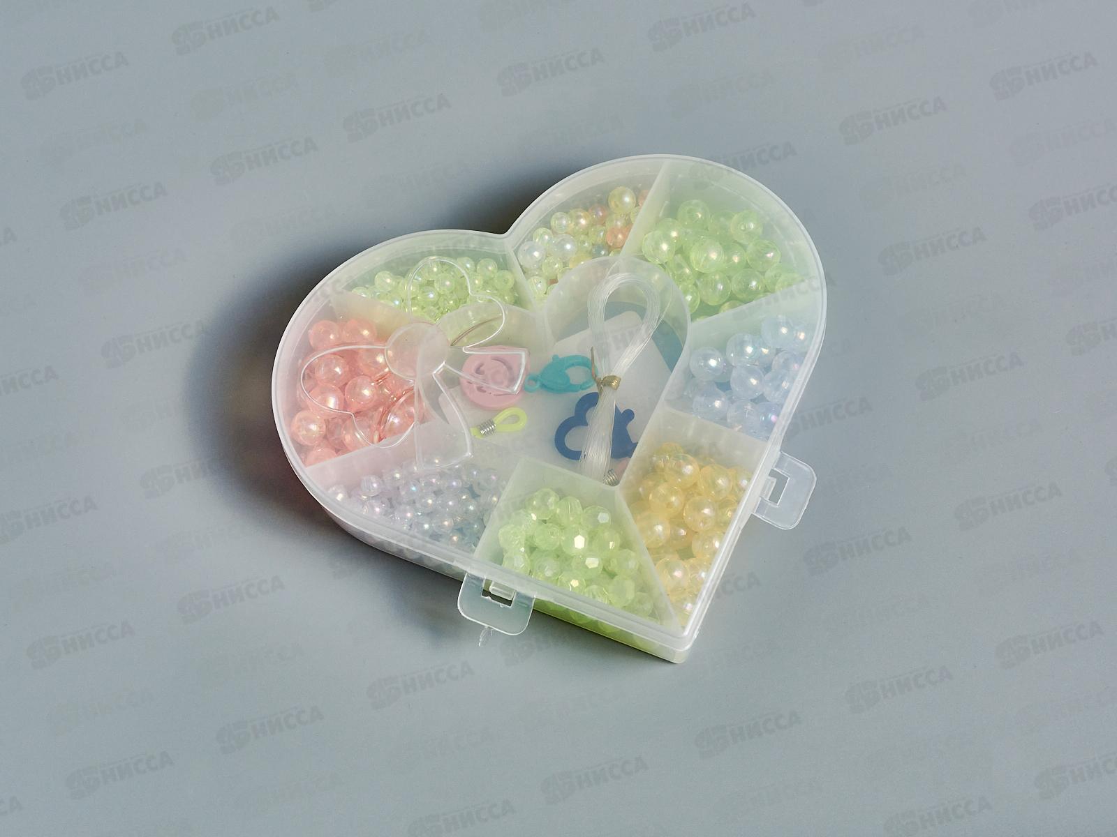 Набор для творчества TZ-28522 &quotСоздай украшение&quot (перламутровые бусины+леска+застежки) в контейнере