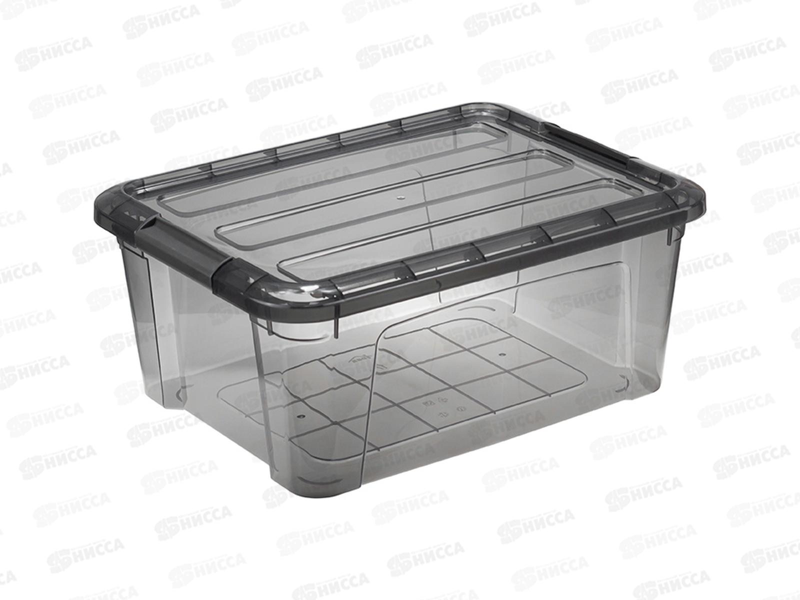 Ящик 11л КИП с замками черный Прозрачный М2336 *5