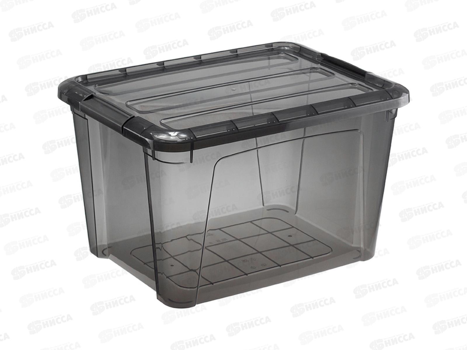 Ящик 15,5л КИП с замками черный Прозрачный М2337 *5