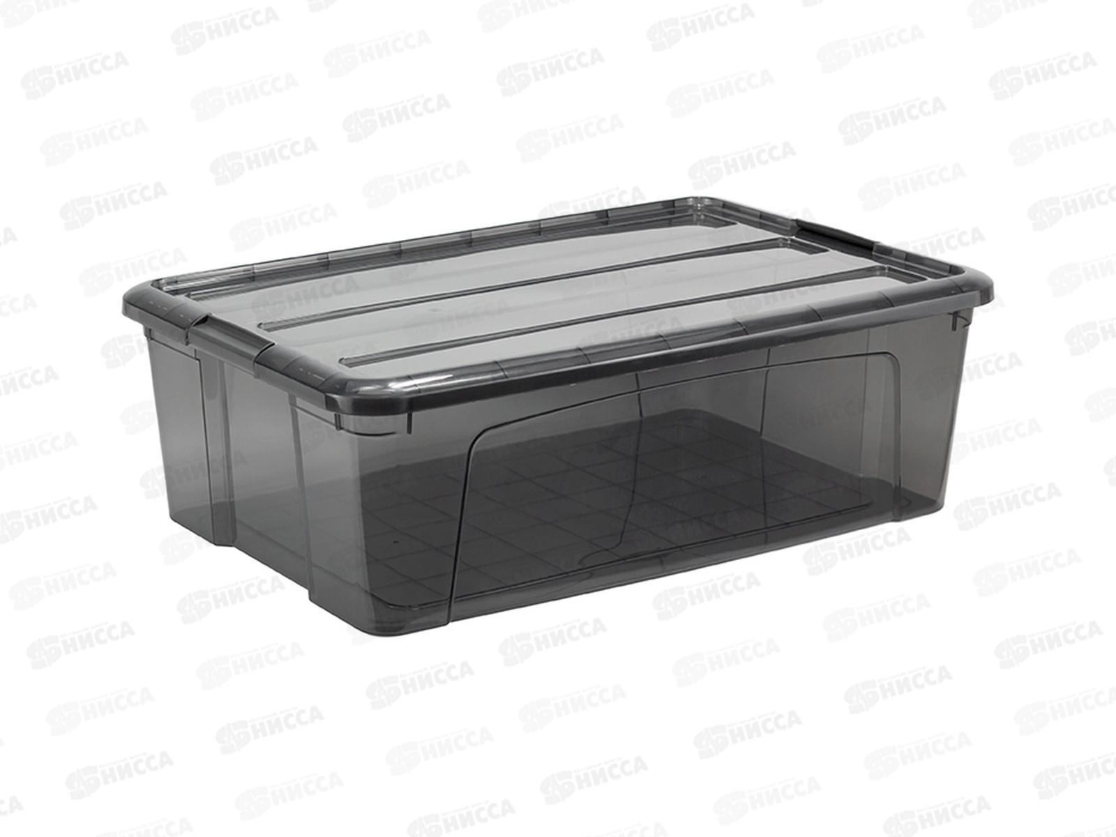 Ящик 30л КИП с замками черный Прозрачный М2338 *5