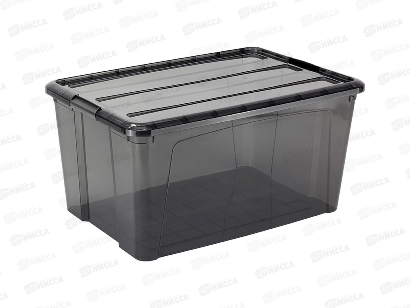 Ящик 45л КИП с замками черный Прозрачный М2339 *5