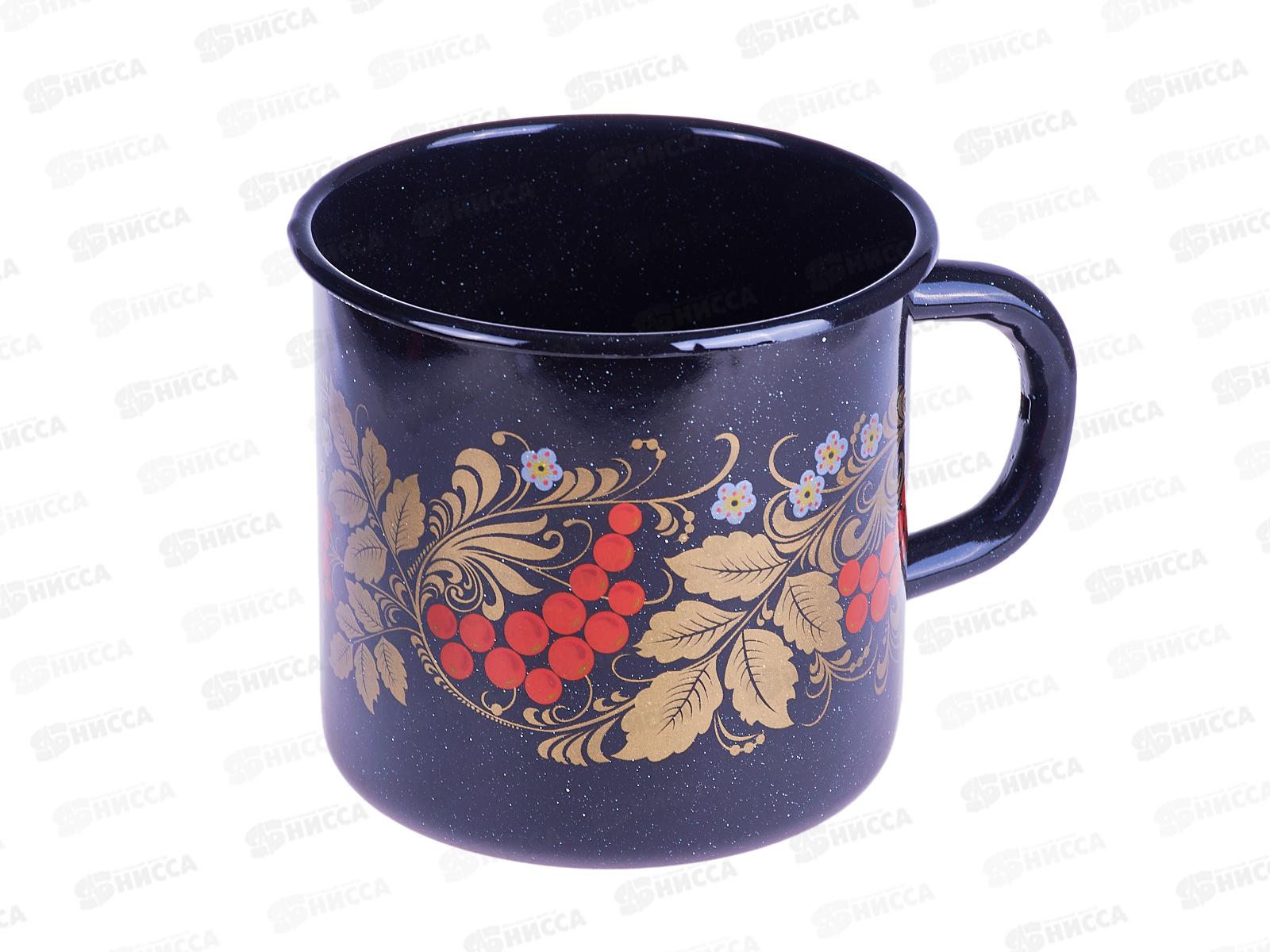 Кружка 1,0л Рябинушка, черный рябчик С0107.Р*05