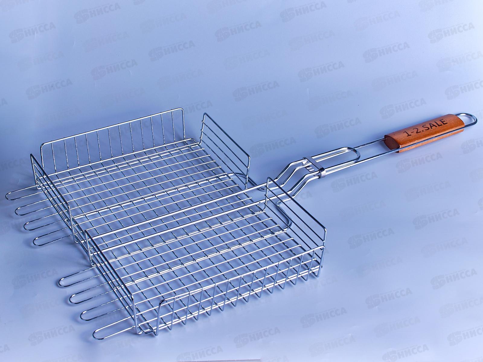 Решетка-гриль 1-2 Sale глубокая 35*25*6см /65см хром,сталь/дер 795371