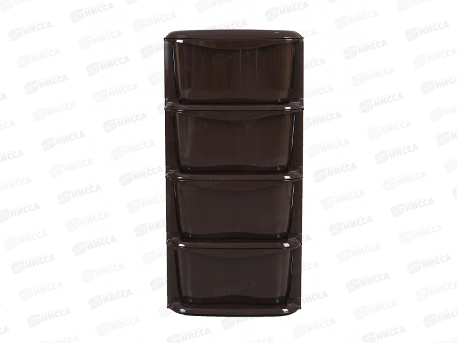 Комод 4-х секционный  &quotДомовой&quot шоколадный Ангарск (без ножек) *1