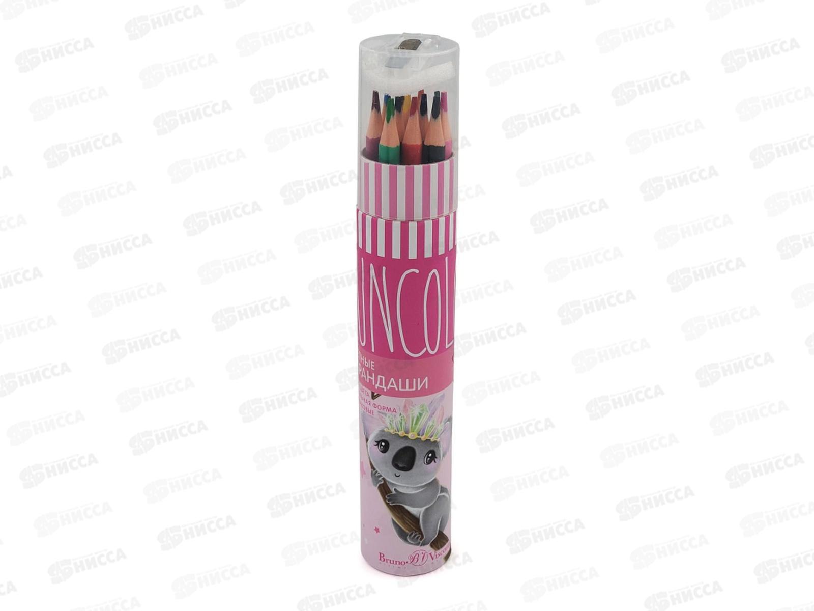 Карандаши 12 цветов АЛЬТ Funcolor в тубусе с точилкой,30-0085*12