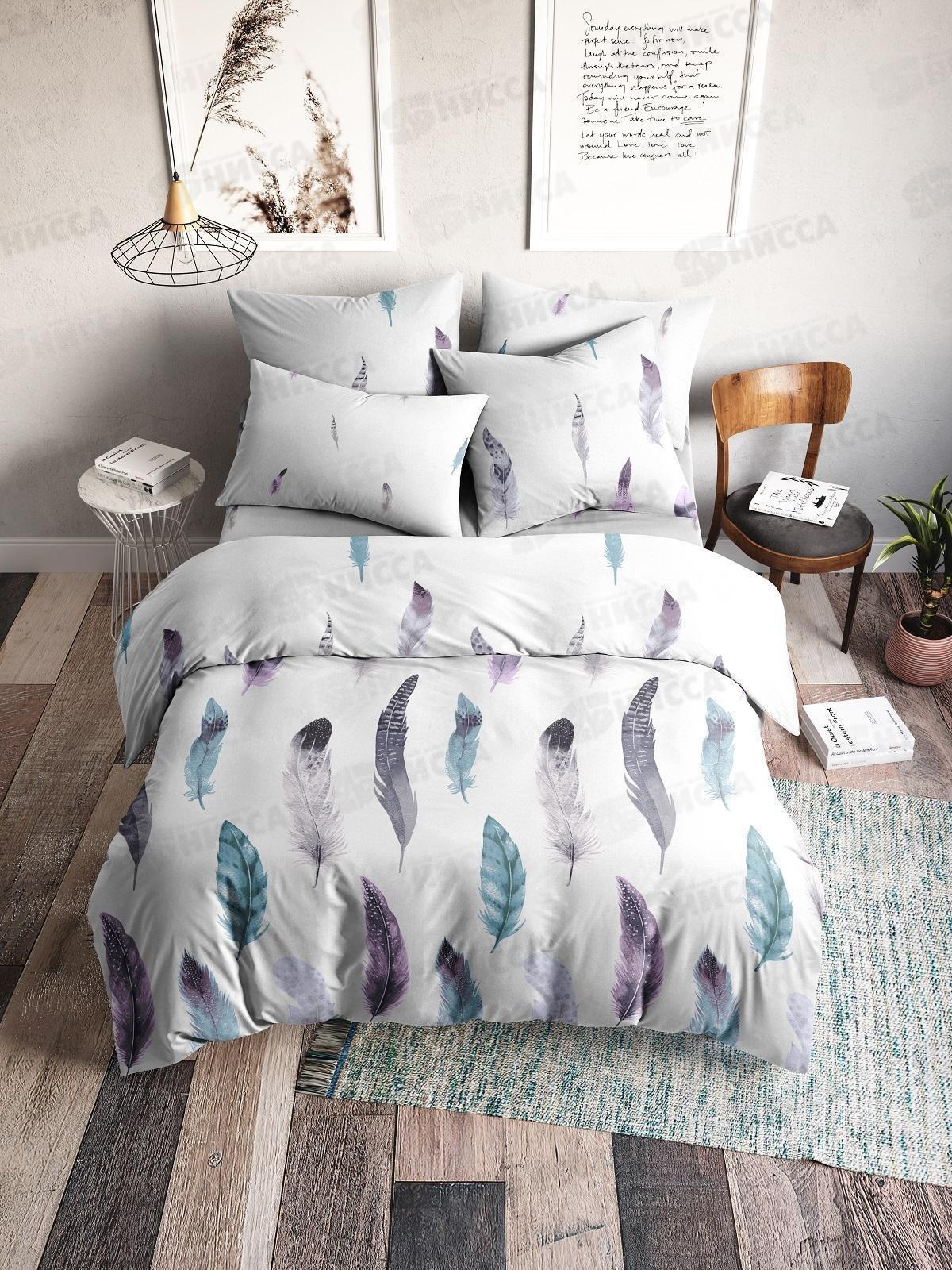 Комплект постельного белья 1,5сп Поплин НН Стилус 70557-1+70558-1