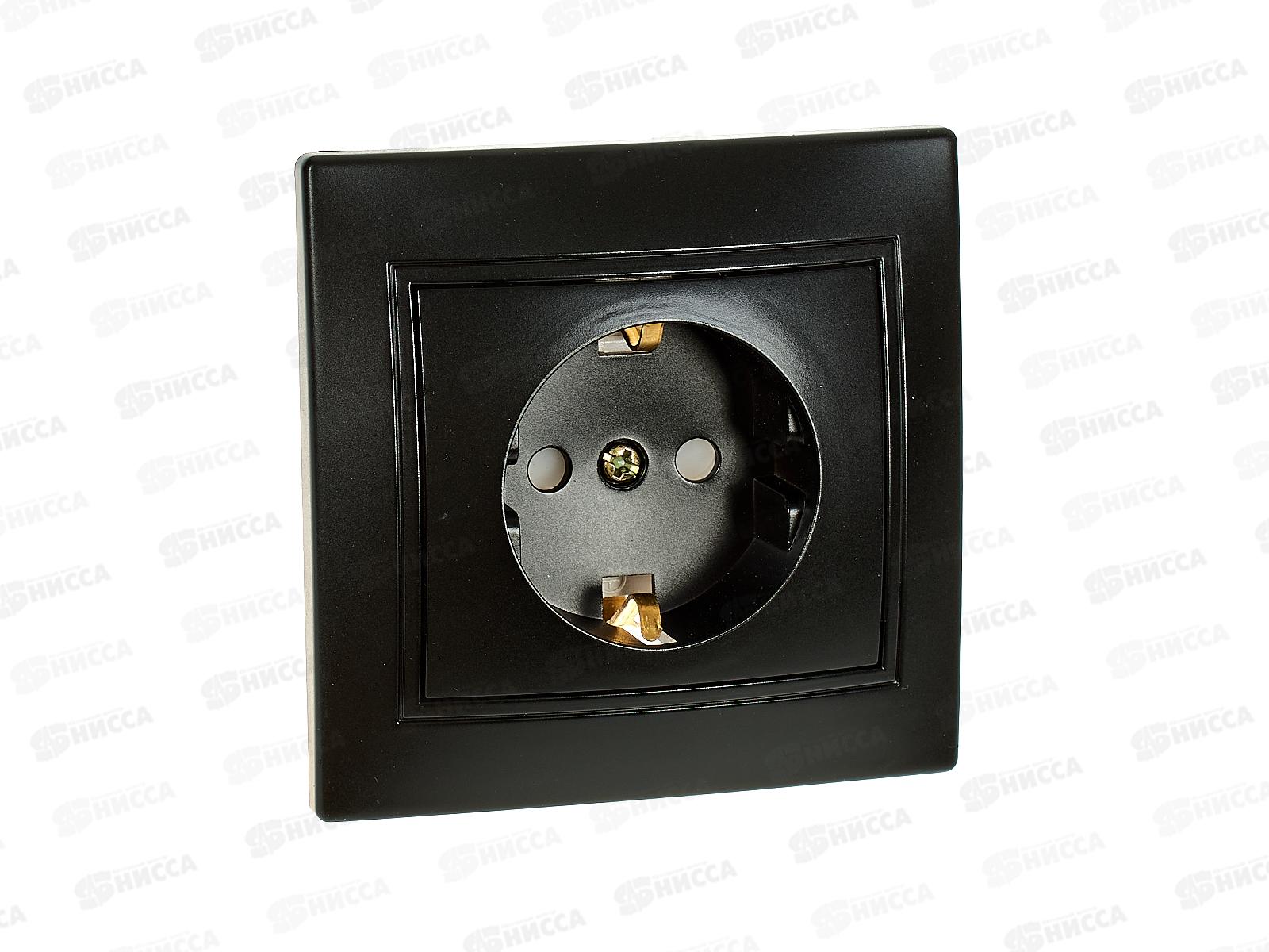 Розетка INTRO Plano cкрытой установки 16А-250В, IP20, антрацит, 1-206-05