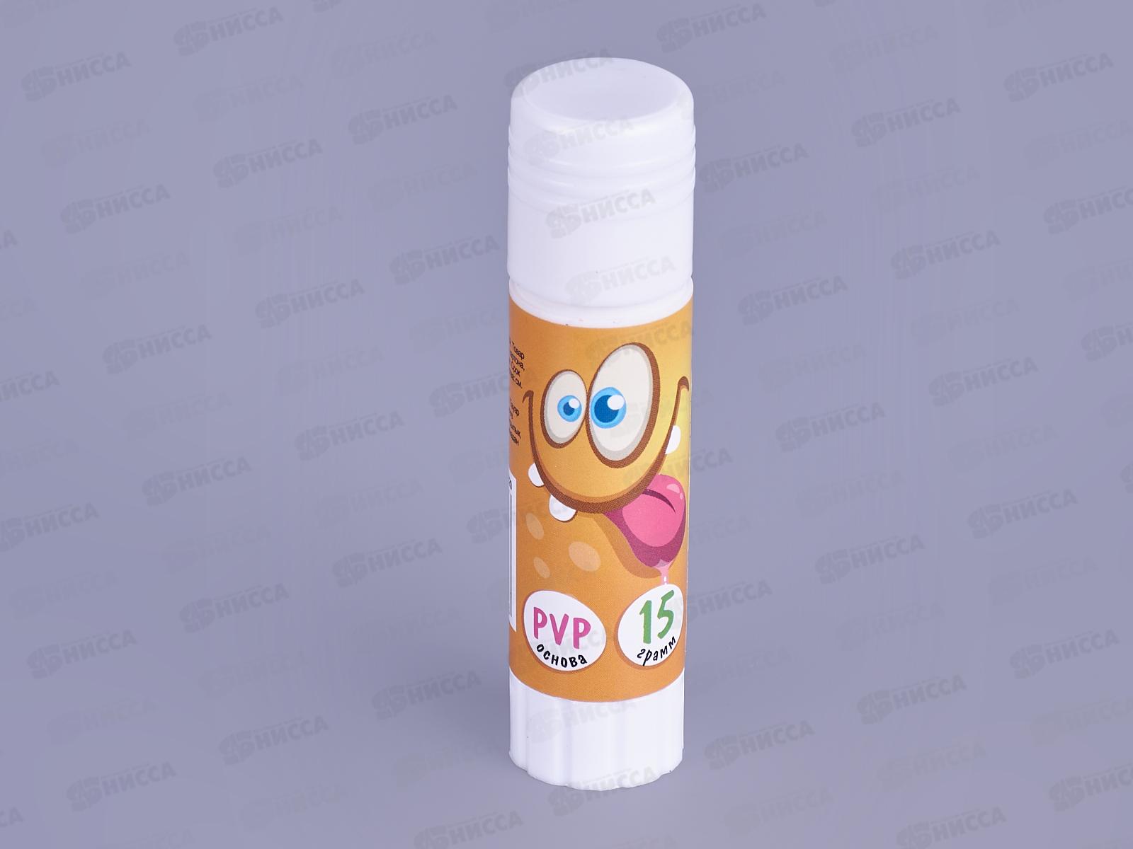 Клей карандаш  SILWERHOF 15г. Монстрики, дисплей карт., 1830420 *24/576