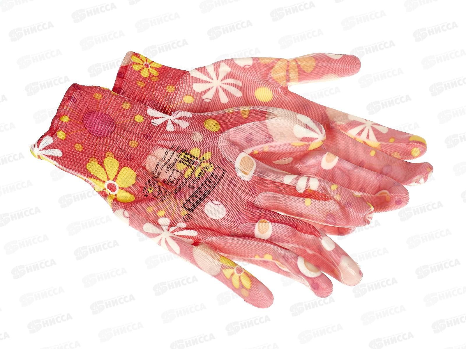 Перчатки садовые PSV053P полиэстеровые микс цветов р.M Fiberon *120