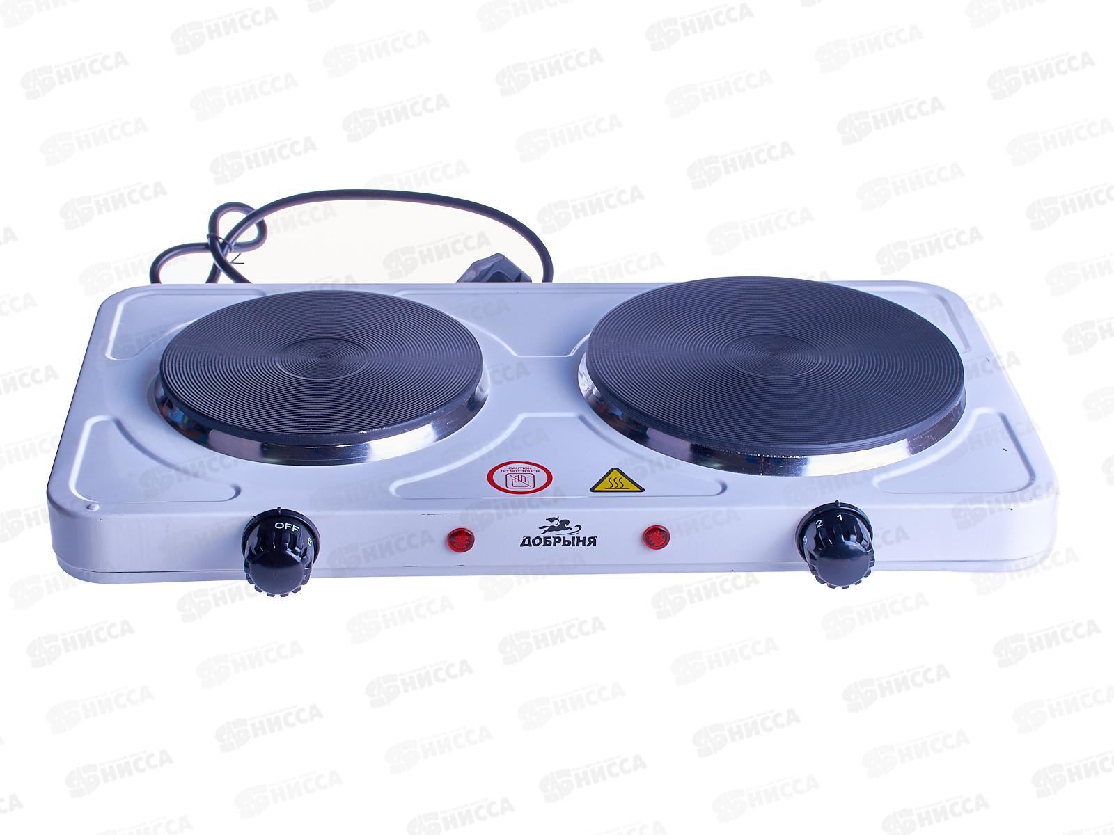 Плита электрическая DO-2209W 2 конфорки 1,5кВт+1кВт белая блин Добрыня