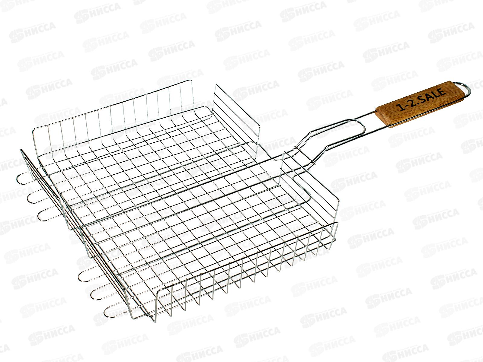 Решетка-гриль 1-2 Sale глубокая антипр 31*24*5см /58см хром/дер 822588