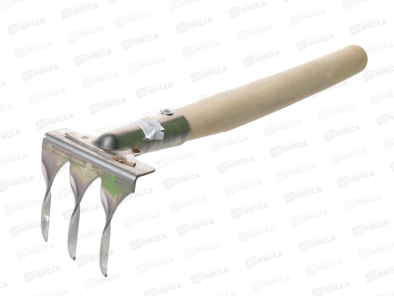 Грабли витые 3-х зуб нержавейка, с черенком