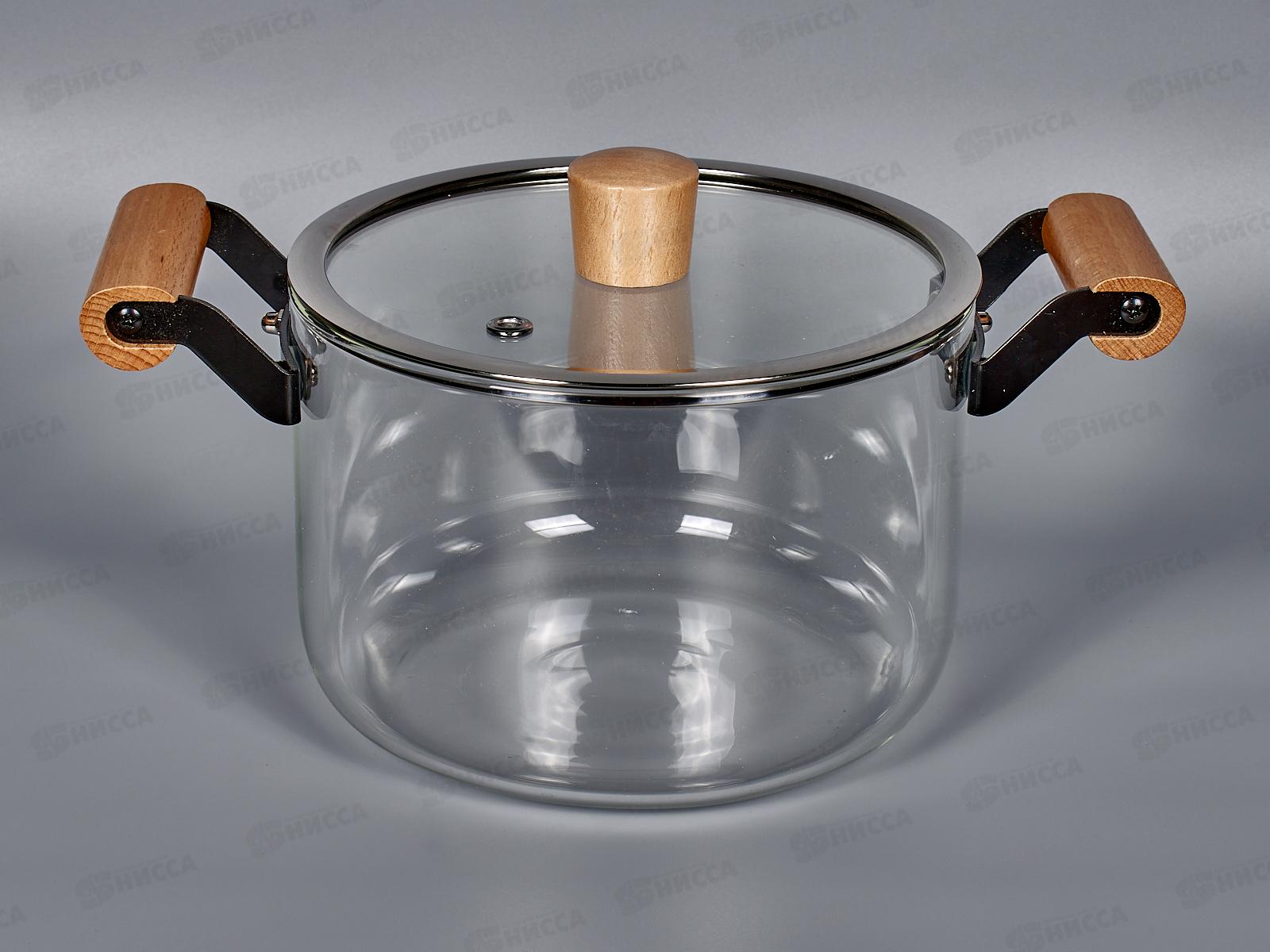 Кастрюля 3,5л термостойкое стекло дер/руч AST-006-D-01T *12