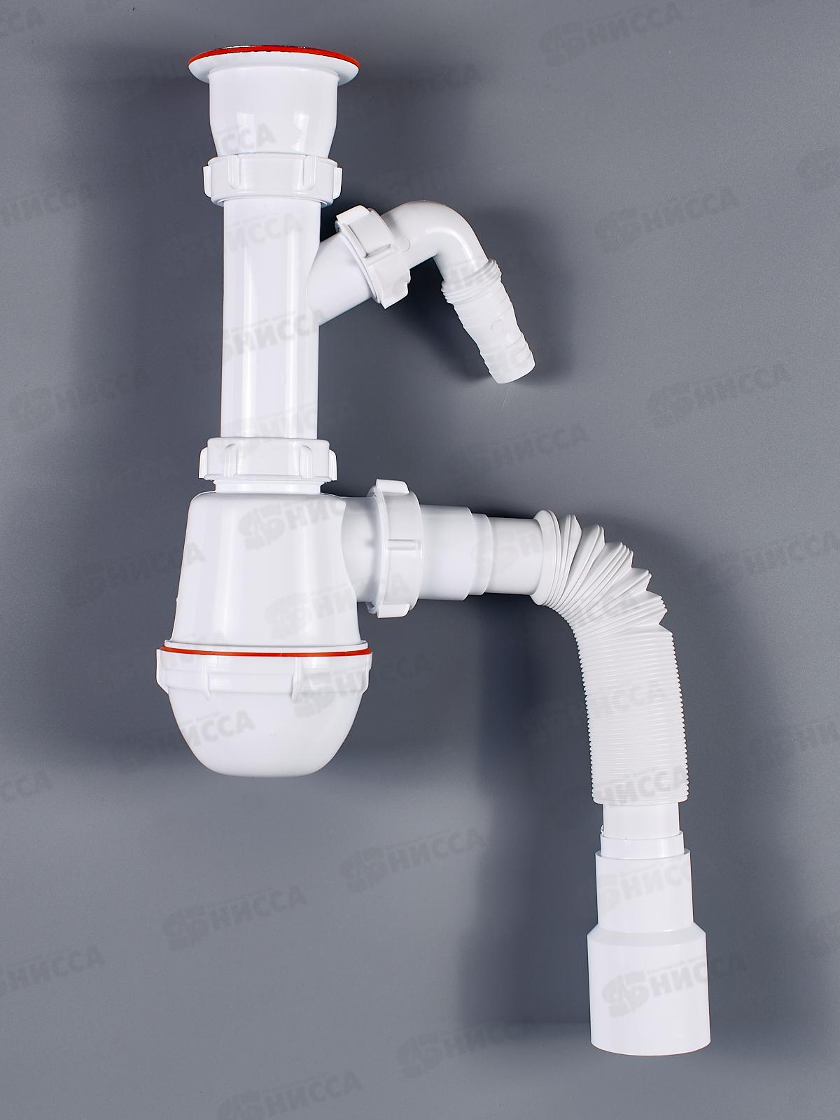 Сифон СМ-03 для мойки (с выходом под стиральную машину)