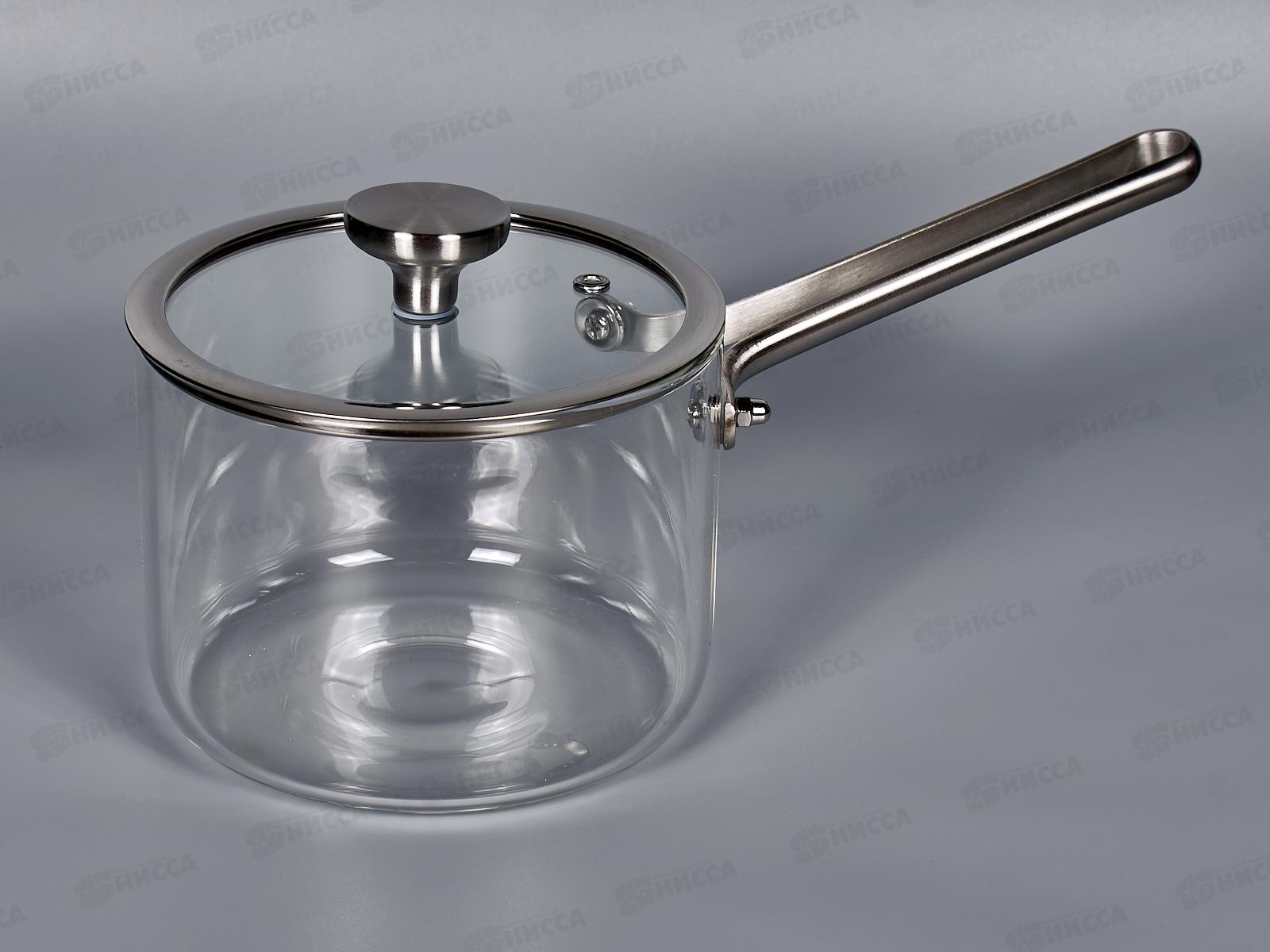 Ковш 1,5л термостойкое стекло мет/руч AST-006-N-02G *12