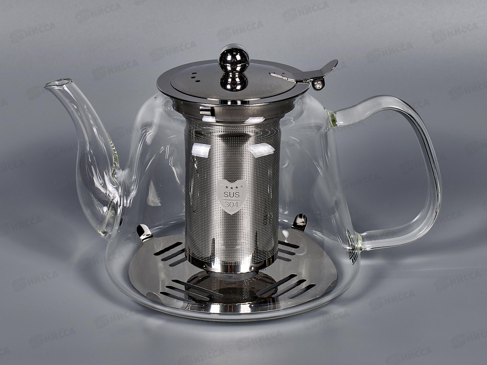 Чайник 1,2л заварочный мет/сито термосекло инд МС304 AST-006-D-04A *36