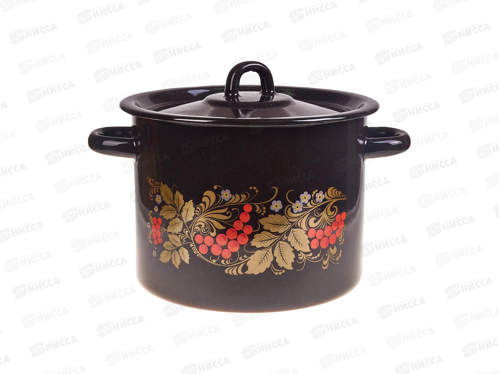 Кастрюля 3,5л цилиндрическая Рябинушка, черный рябчик, с петлей С1612.Р*05