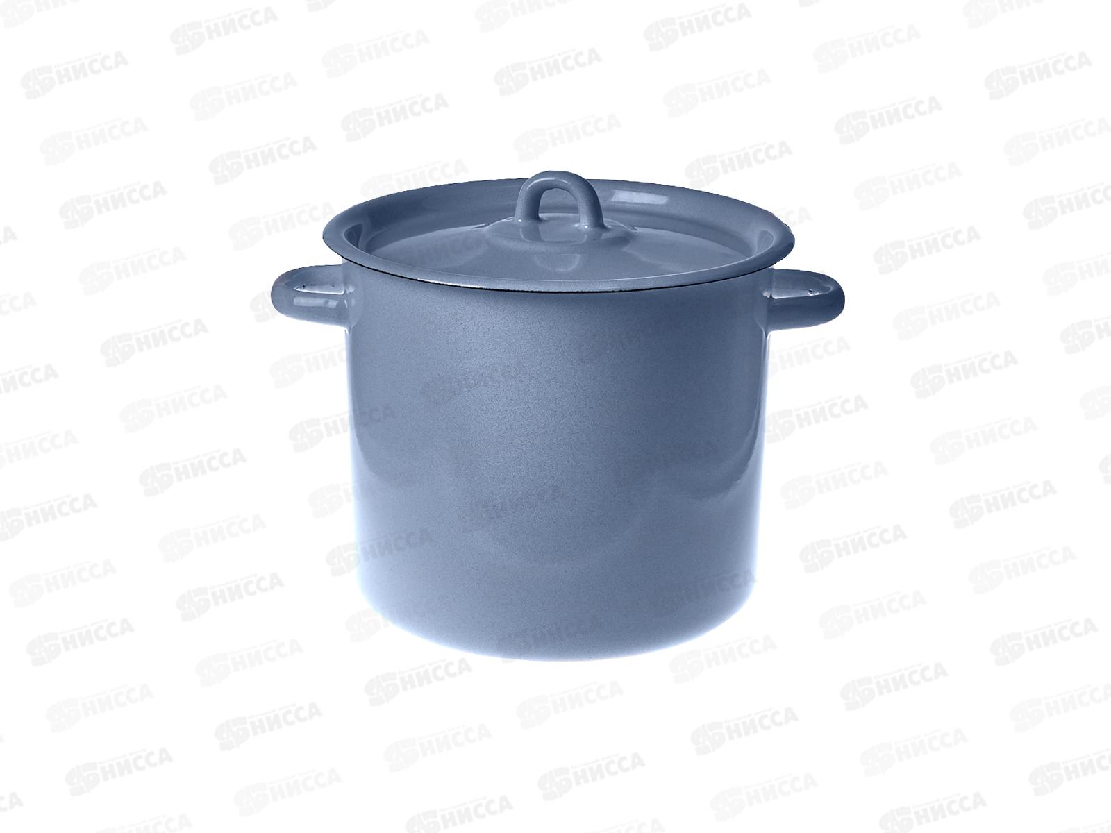 Кастрюля 5,5л цилиндрическая серо-голубая, с петлей С41617.СГ