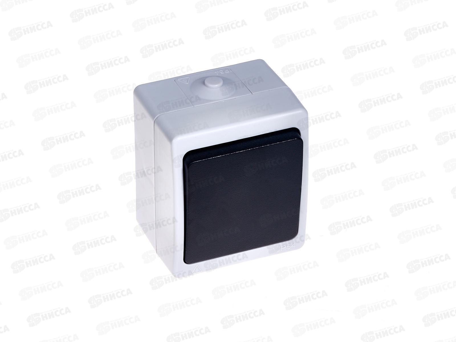 Переключатель Feron 1-клавишный б/з, 250В, 16А, PSW10-112-54, серый/графит