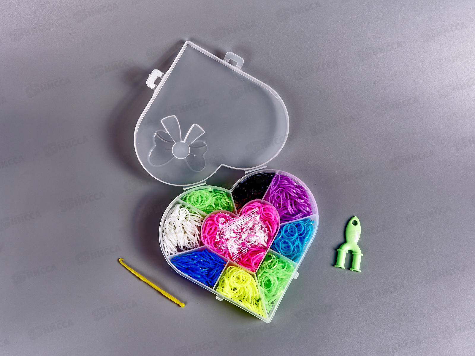 Набор резинок для плетения браслетов TZ-32151 (1000шт)+станок Сердце